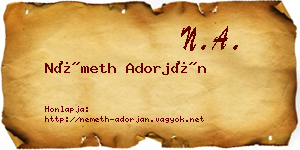 Németh Adorján névjegykártya